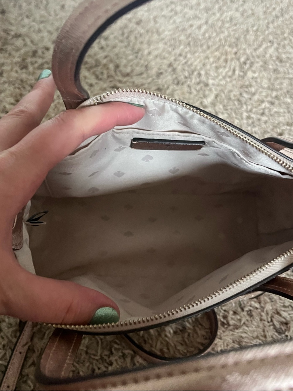 kate spade Rose Gold Glitter Satchel Bag - Picture 4 of 5
